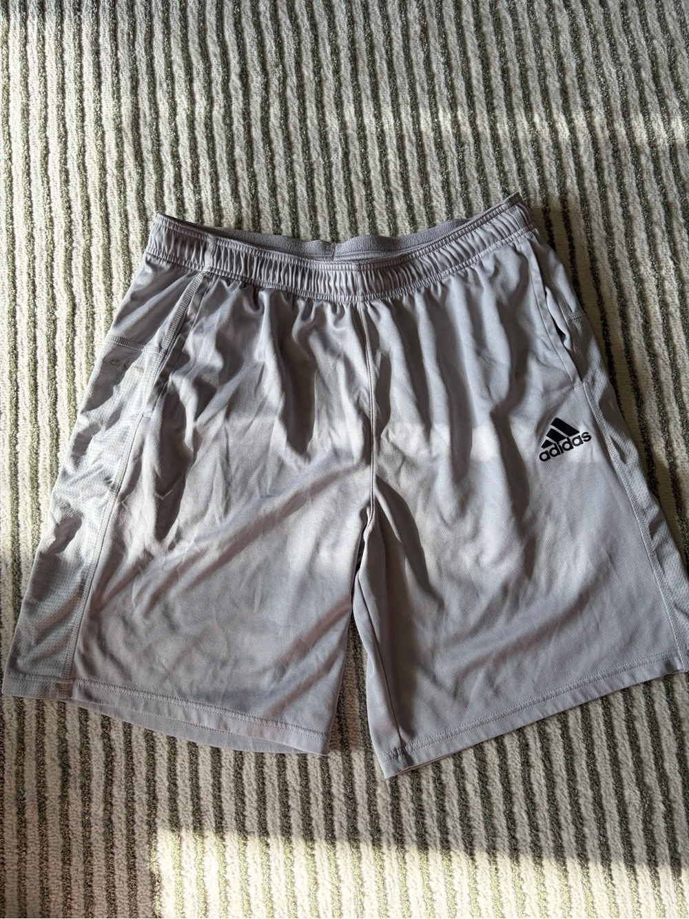 adidas Light Gray Men's Athletic Shorts with Logo